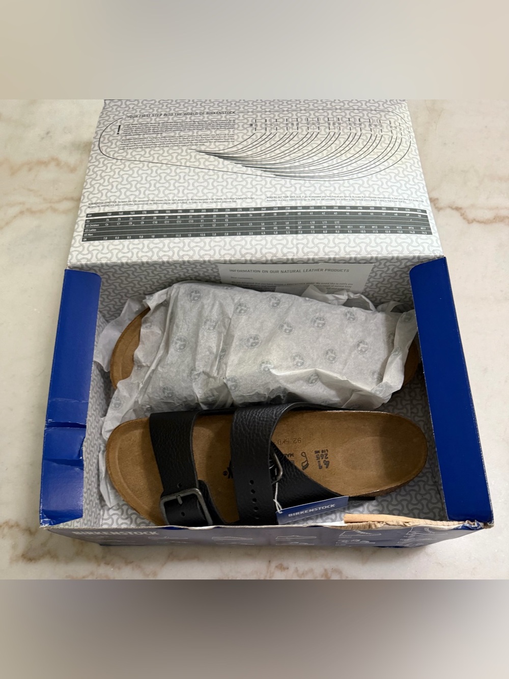 Birkenstock Sandals Arizona NATURAL CORK Slides Oiled Leather W 10 M 8 NEW W/Box